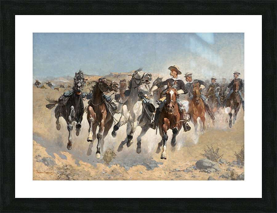 3072 Frederic Remington Dismounted  The Fourth Tr Picture Frame print