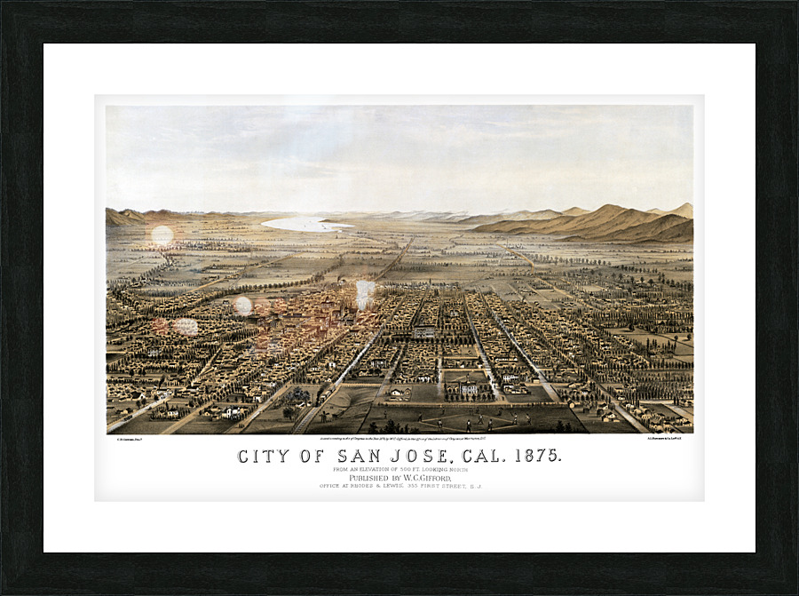 maps 5155 San Jose   California   1875 map 1 Picture Frame print