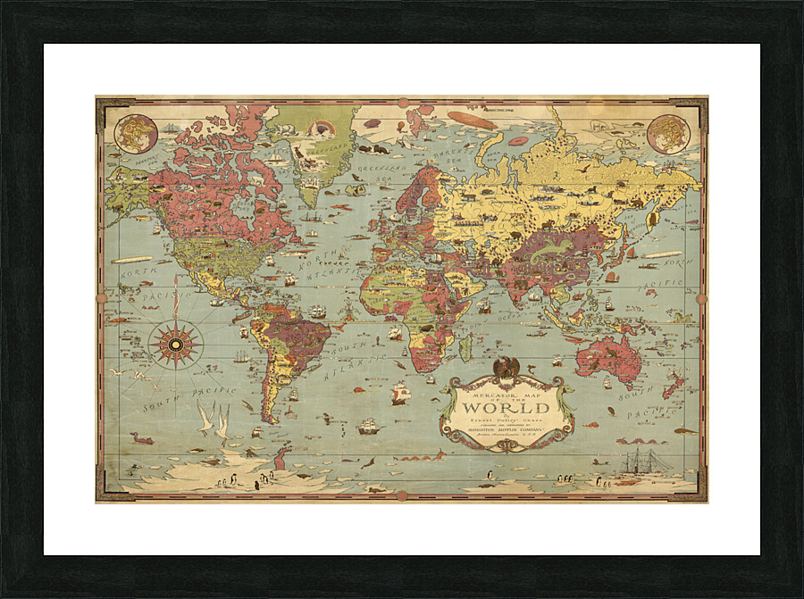 5404 Mercator world map Picture Frame print