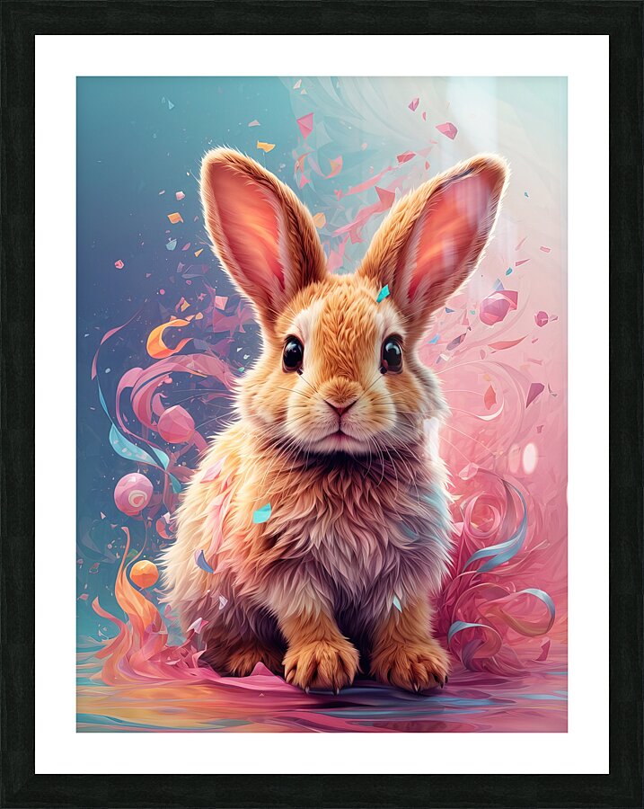 floral rabbit Picture Frame print