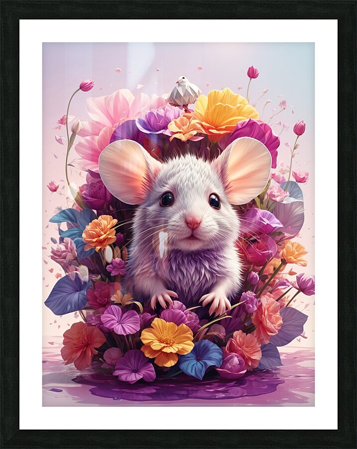 floral mouse Picture Frame print