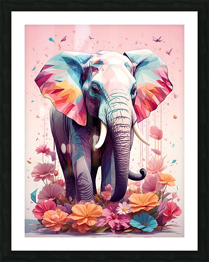 floral elephant Picture Frame print