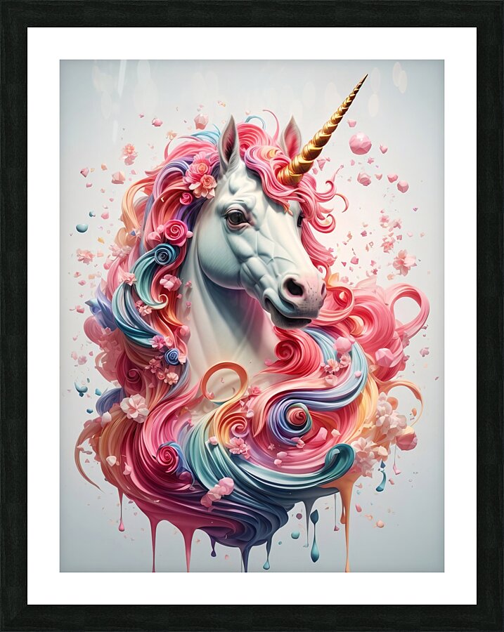 floral unicorn Picture Frame print