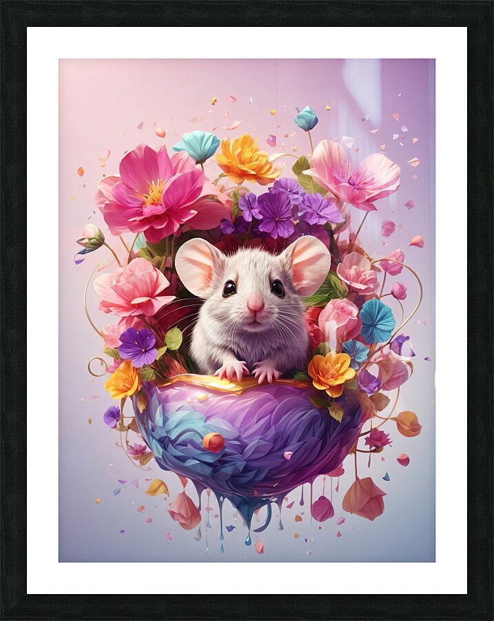 floral mouse Picture Frame print