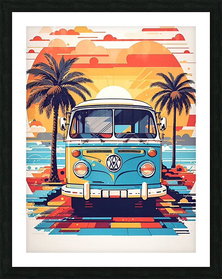 hippie van Picture Frame print