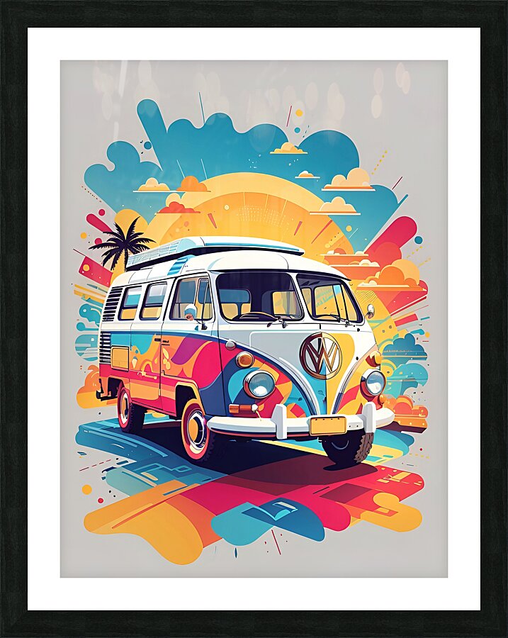 hippie van Picture Frame print