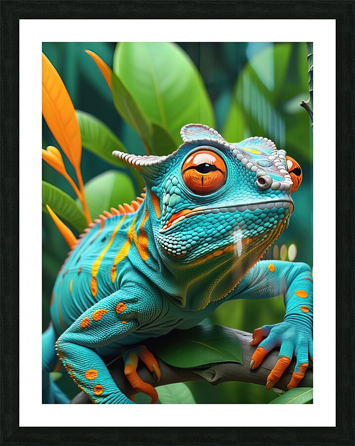 Chameleon Picture Frame print