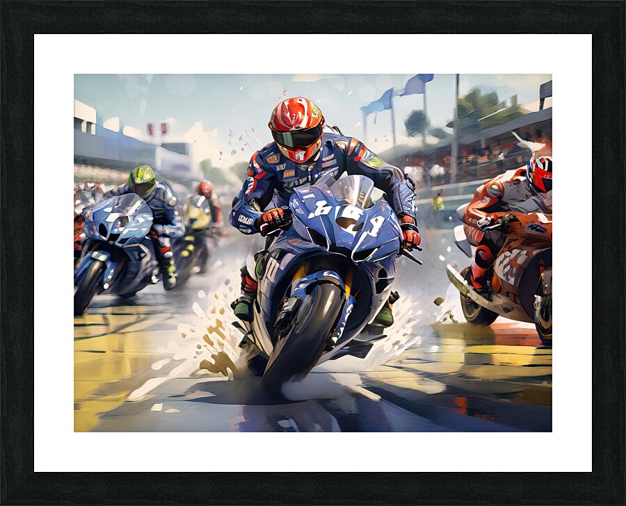 moto gp race Picture Frame print