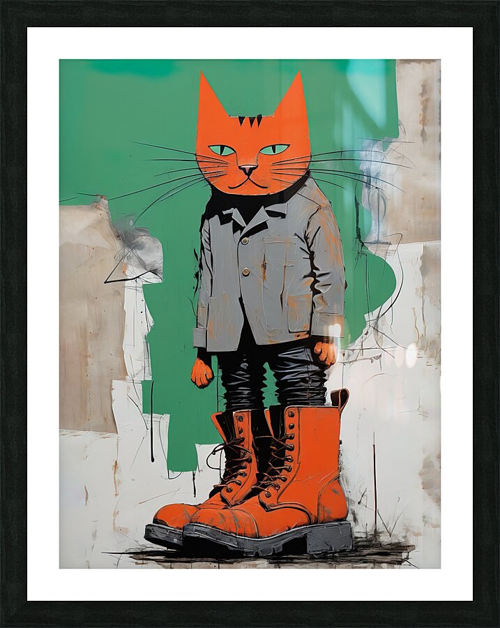 the cat with boots Picture Frame print