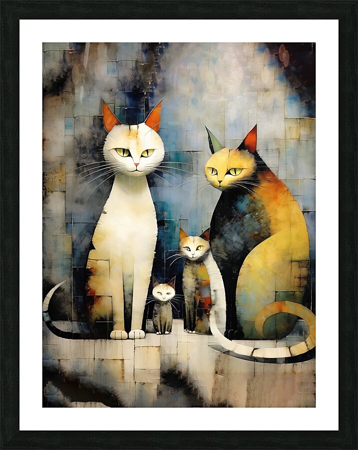 cat family Picture Frame print