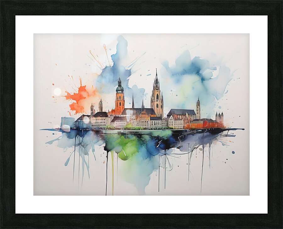MUNICH SKYLINE Picture Frame print
