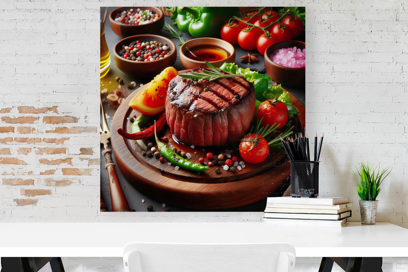 Beef fillet with vegetable garnish 4 Reproduction