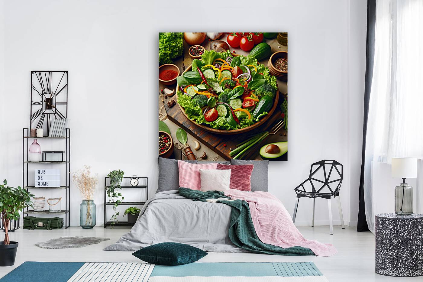 Healthy and natural onion tomato lettuce salad 8. Reproduction