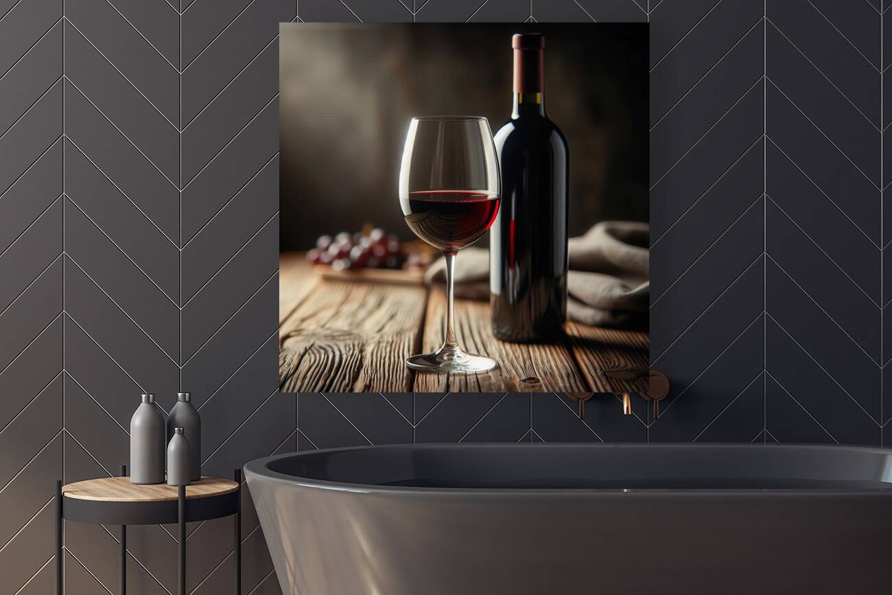 bottle of wine and a full glass 15 Reproduction