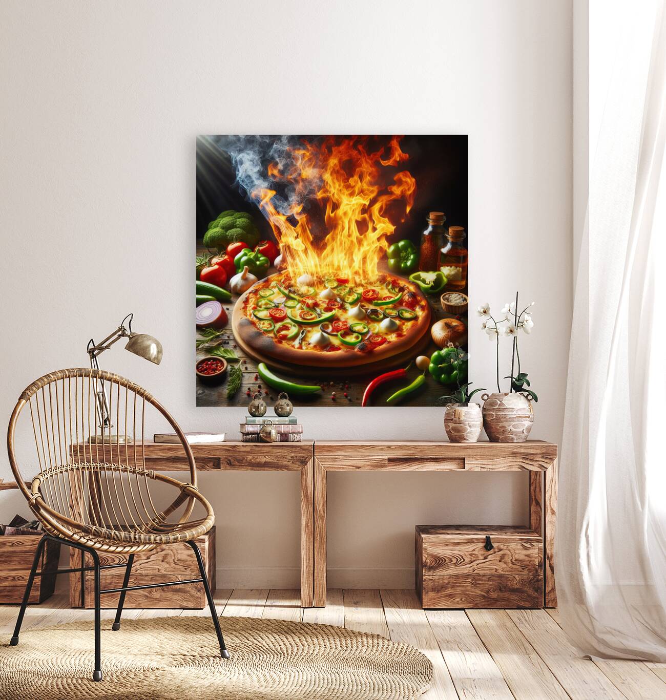 a delicious Italian salami cheese pizza over a wo 1715098754.6157 Reproduction