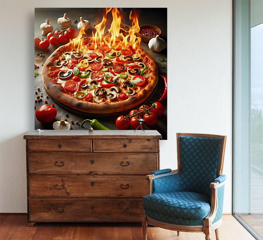 a delicious Italian salami cheese pizza over a wo 1715098736.7155 Reproduction