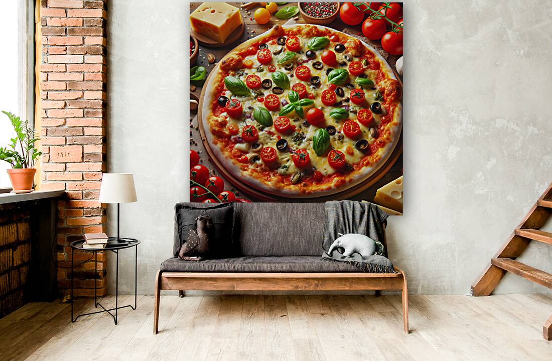 a delicious Italian salami cheese pizza over a wo 1715098777.1913 Reproduction