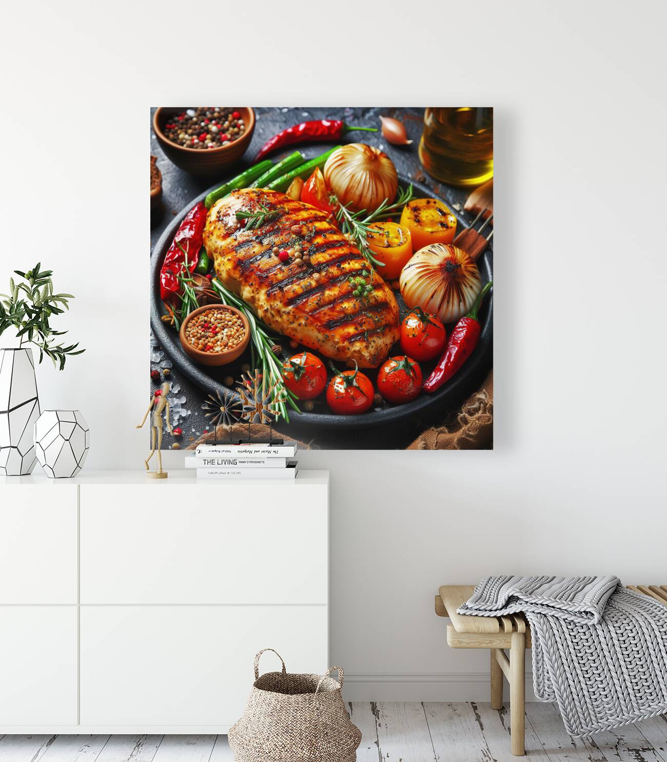 chicken fillet with vegetables vegetable garnish Reproduction