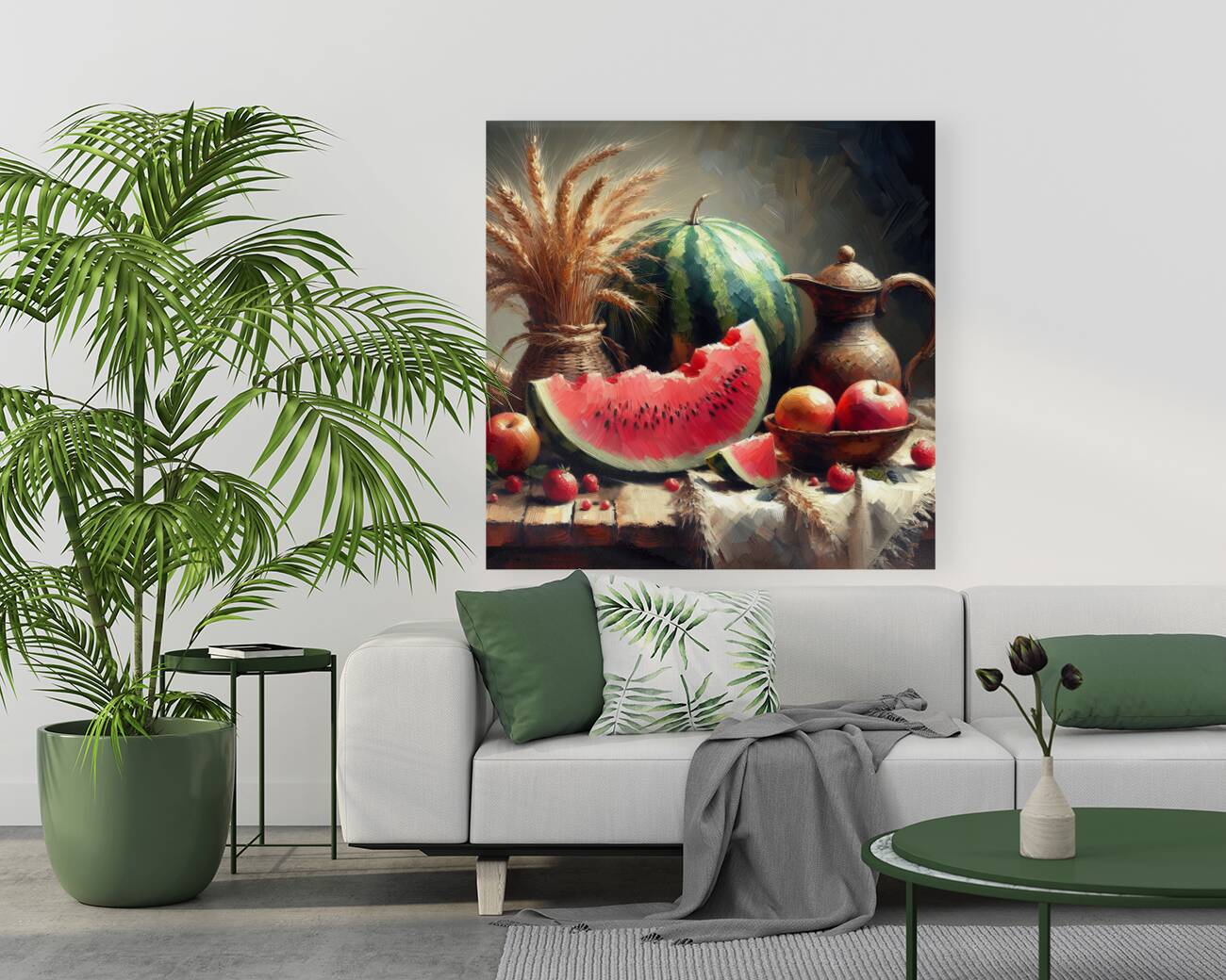 Still life oil painting of watermelon Reproduction