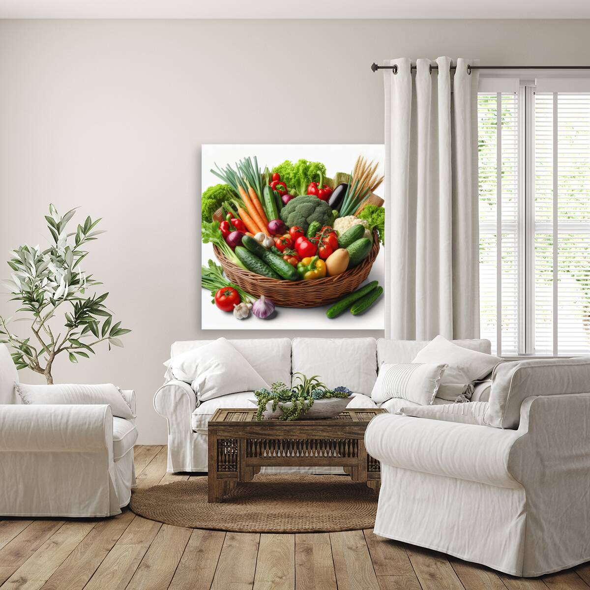 Basket with various fresh vegetables 5 Reproduction