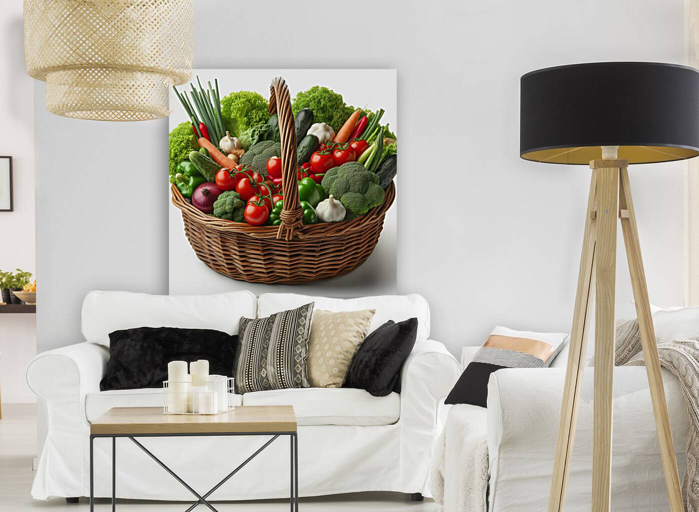 Basket with various fresh vegetables 2 Reproduction