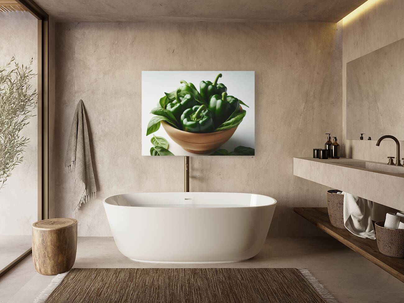 Red green yellow peppers food 8 Reproduction