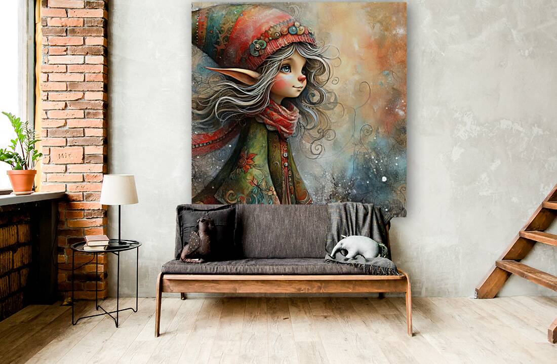 68 Mixed media painting of a caprices nomeelf Reproduction