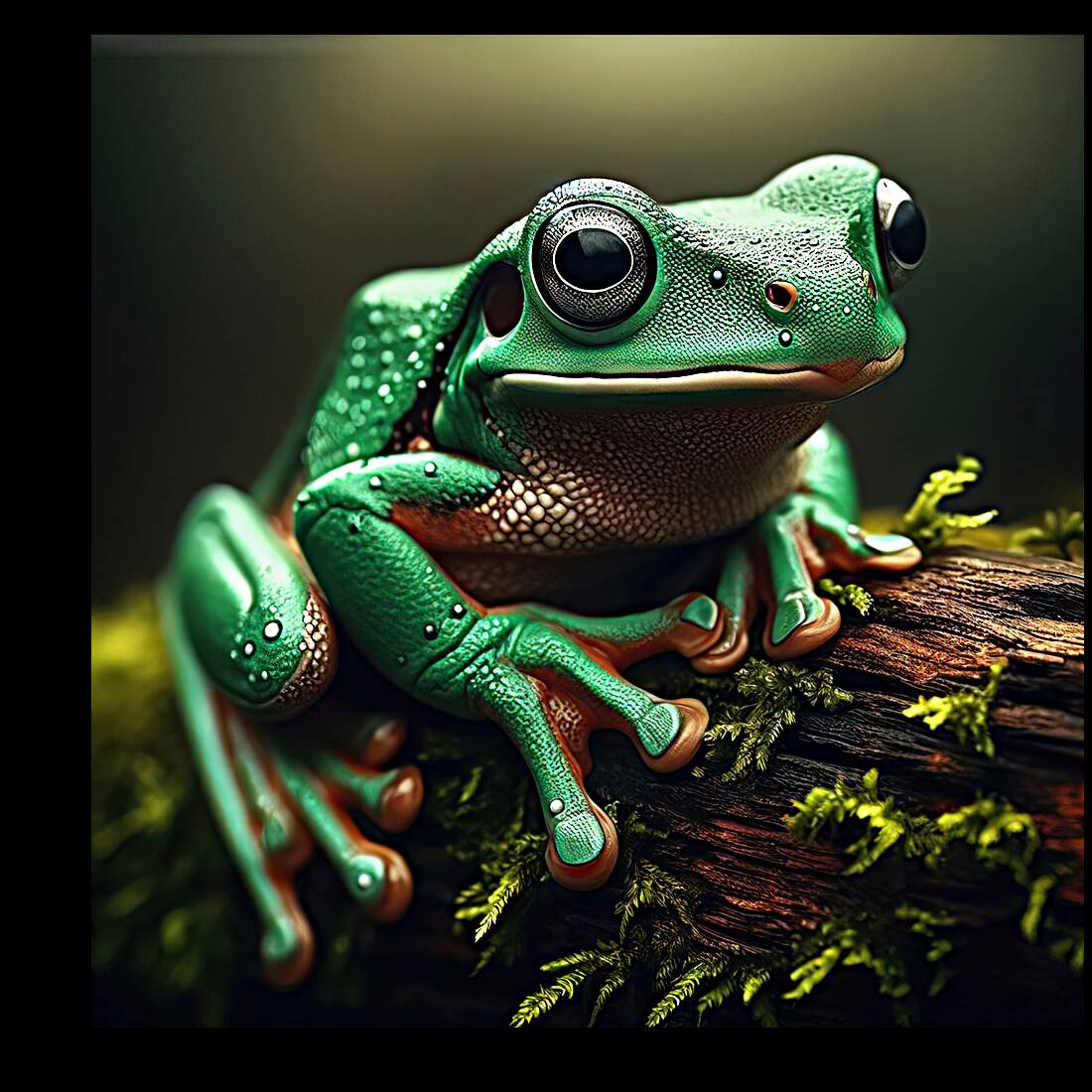 122 Green frog photography Reproduction
