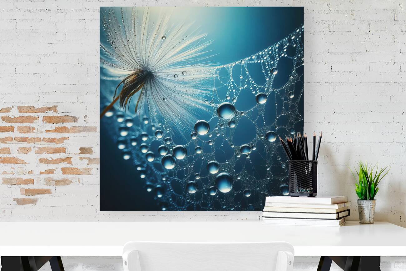 120 Water drops rain dew close up macro to seed d Reproduction