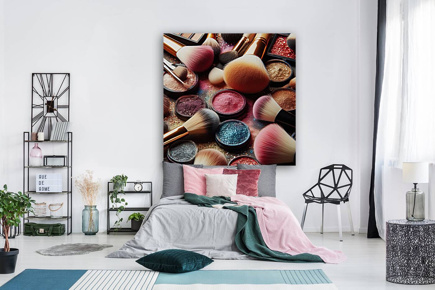 109 Close Up View of Makeup Brushes with a Variet Reproduction