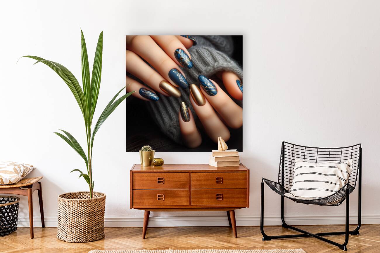 245 Close up of a woman s hand displaying a strik Reproduction