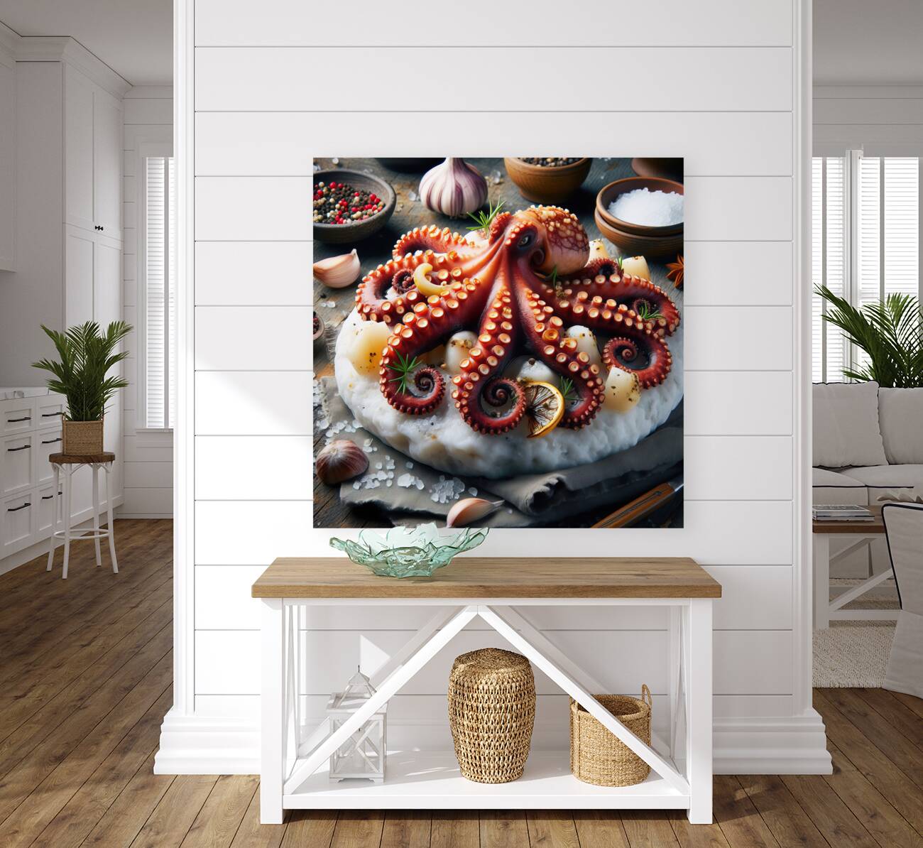 316 octopus cooked on white rock roasted octopus Reproduction