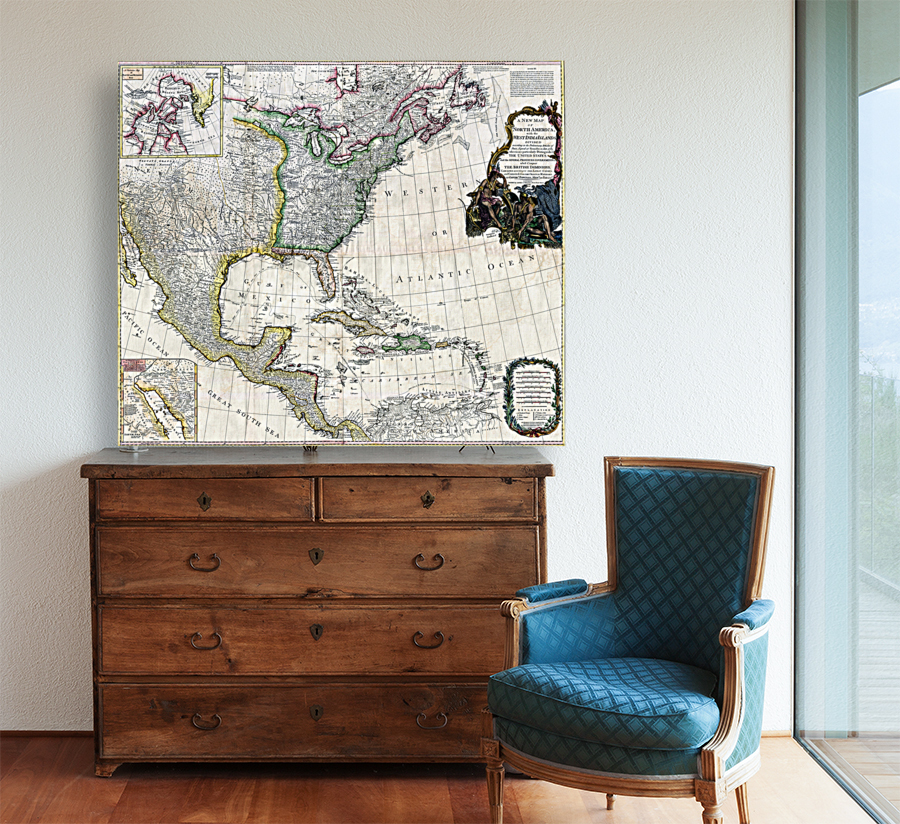 1600 america maps old map 16 by artvi Wall Art