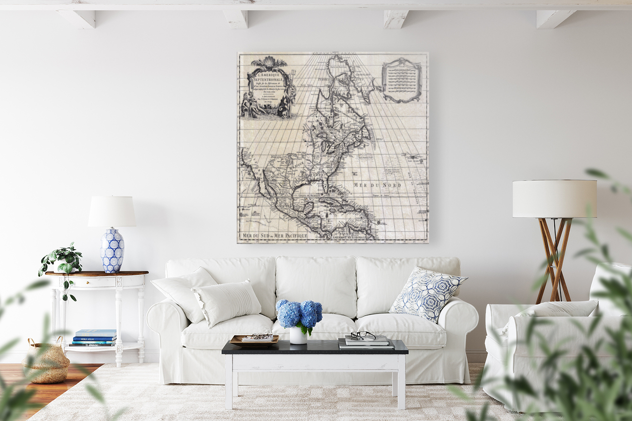 1954 mapa america maps old map 4 by artvi Wall Art