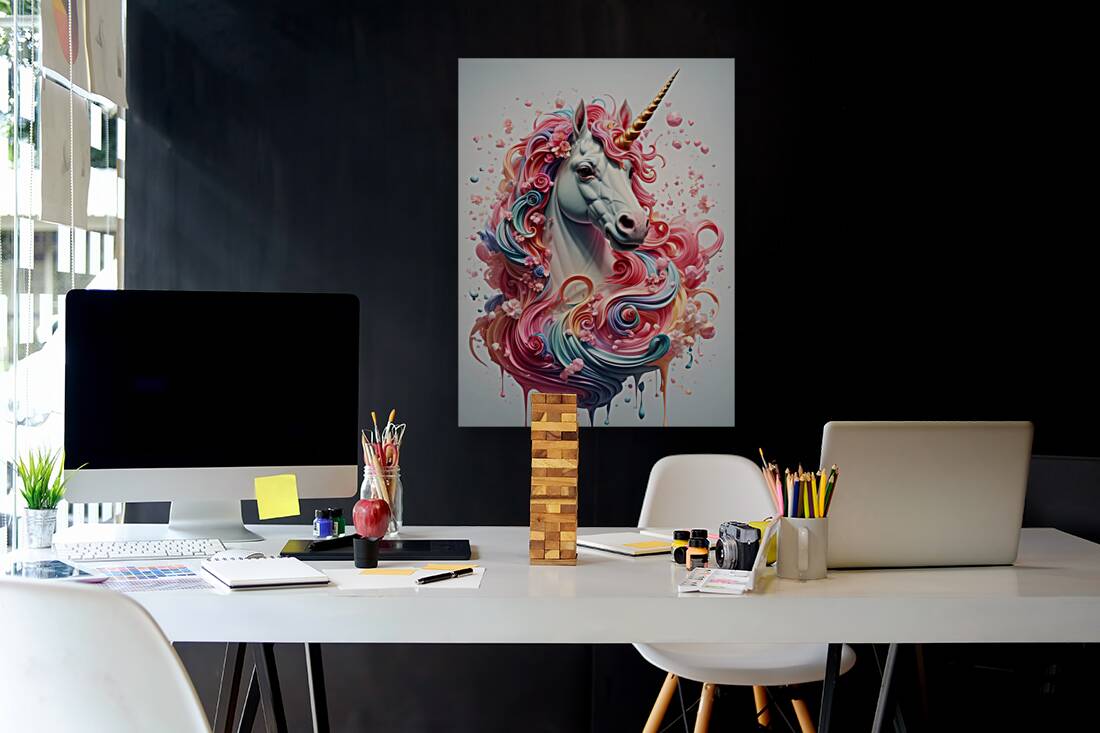 floral unicorn Reproduction