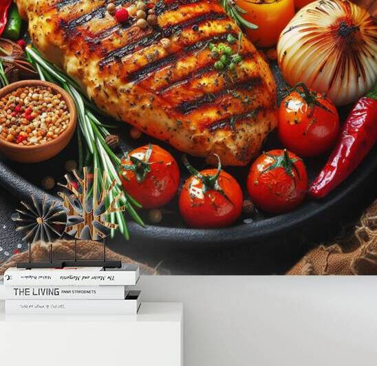 chicken fillet with vegetables vegetable garnish by artvi