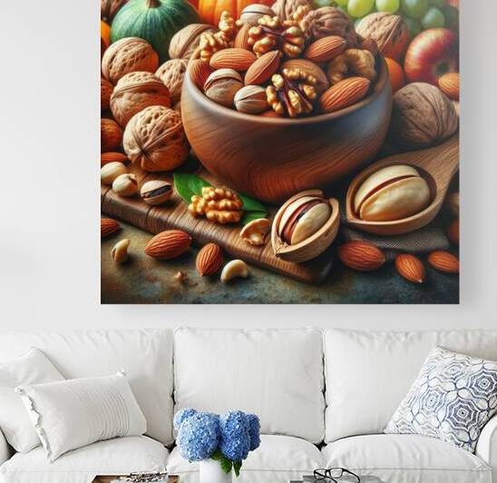 Assorted nuts background. Mix of walnuts almonds  1715717366.1689 by artvi
