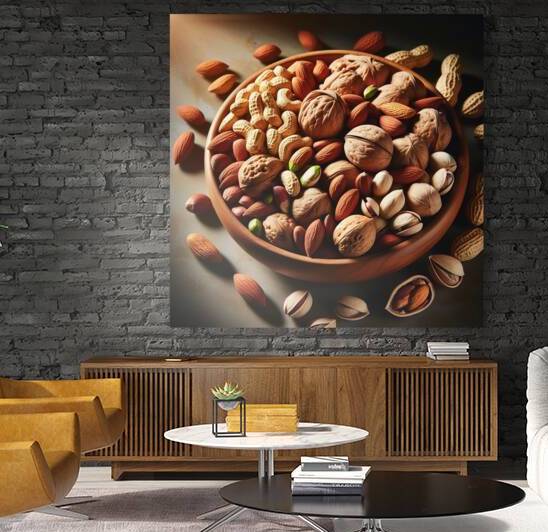 Assorted nuts background. Mix of walnuts almonds  1715717445.674 by artvi