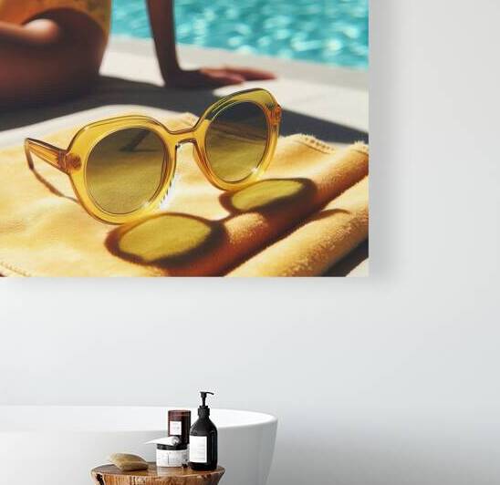 365 Close up vintage yellow sunglasses on the tow by artvi