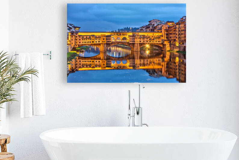 Bridge Ponte Vecchio in Florence at night Italy by artvi