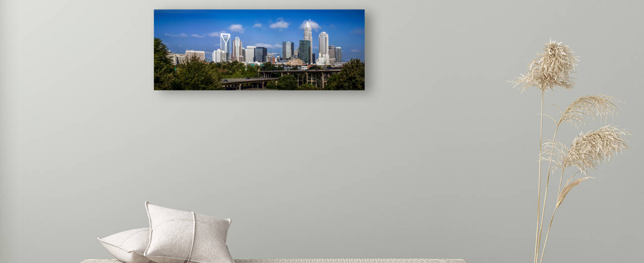 skyline of uptown charlotte north carolin by artvi