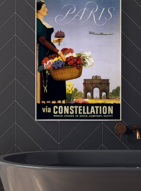 Paris Vintage travel poster Reproduction