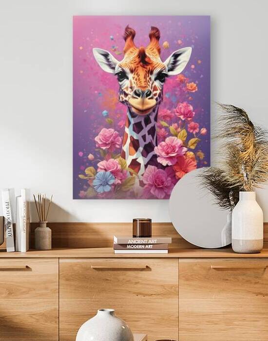 floral giraffe Reproduction