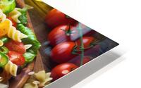 Italian pasta salad on wooden board 8 HD Metal print