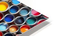 73 Row of Paint Cans Filled With Various Color.jp HD Metal print