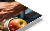 142 Cropped picture of hands cutting apple on cut HD Metal print