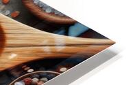 320 Sea ​​salt in wooden spoon top view HD Metal print