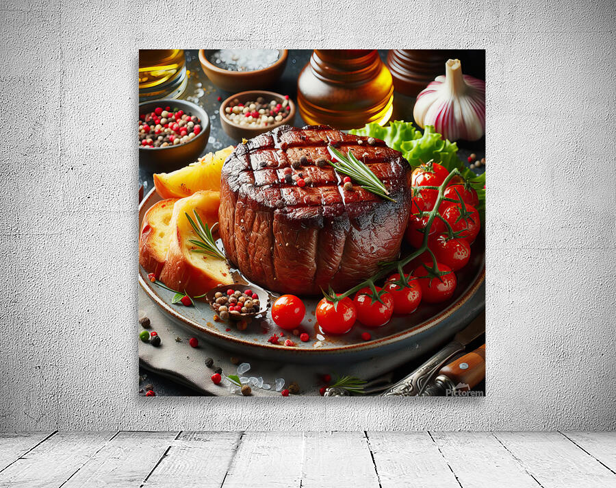 Beef fillet with vegetable garnish 5 Wall Preview