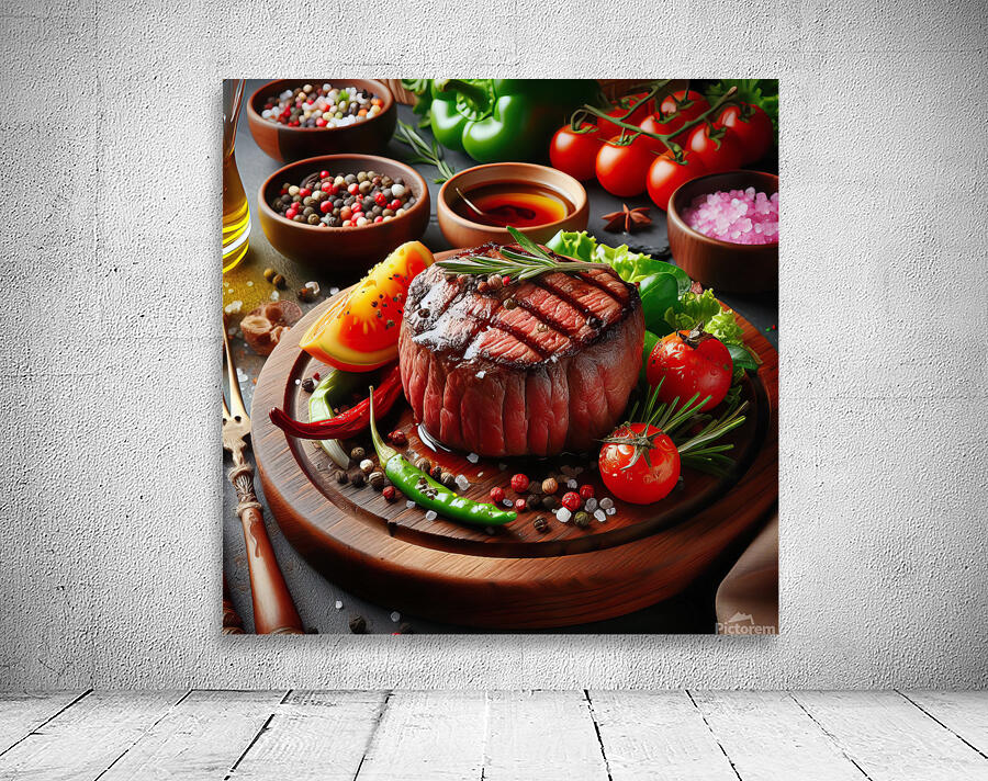 Beef fillet with vegetable garnish 4 Wall Preview