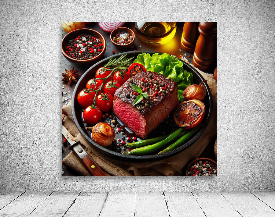 Beef fillet with vegetable garnish 1 Wall Preview